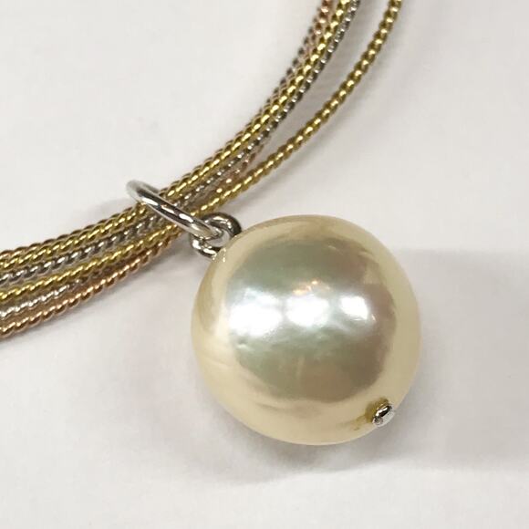 Honora 13.0 Ming Cultured Pearl Sterling Silver Tricolor Stacked Bangle Bracelet - Picture 10 of 12